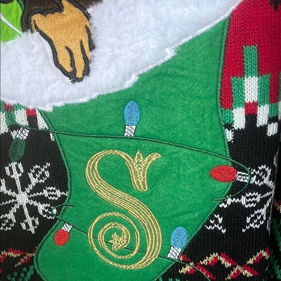 Festive Dog Christmas Sweater - Black, Red, Green Size S NWT long sleeve - Picture 4 of 7